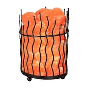 Himalayan Glow Natural Salt Lamp 8 Tall Round Basket 10 lbs with Dimmer