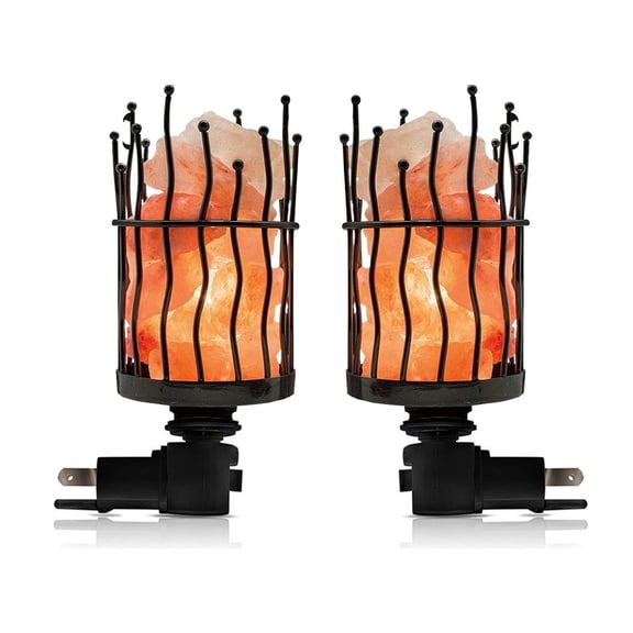 Himalayan Glow Pillar Style Night Light Salt Lamp | Electric Corded Incandescent Light, Pack of 2