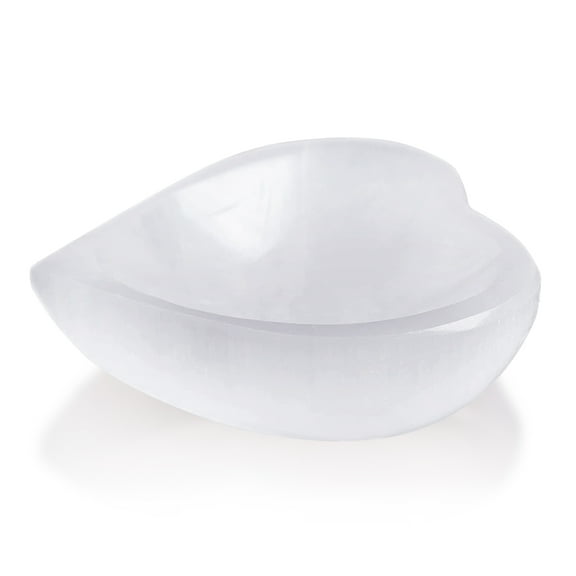 Himalayan Glow Selenite Crystal Heart Shape White Bowl for Medication & Home Decoration, 10cm