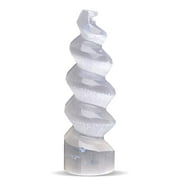 Himalayan Glow Selenite Crystal Spiral Tower 15 cm, Natural Healing & Calming Effects, Moroccan Crystal Tower Stone, Ideal for Home Décor