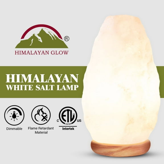 Himalayan Glow White Salt Crystal Lamp with LED Bulb and Touch Dimmer Switch, 5-7 lbs