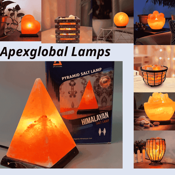 Apex Global Himalayan Salt Lamp, 9 in Handcrafted Pyramid, Pink Dimmable E12 Bulb Light