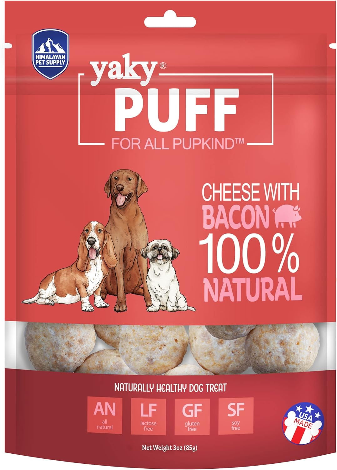 Himalayan Pet Supply yakyPUFF Himalayan Cheese Treats Bacon Flavor
