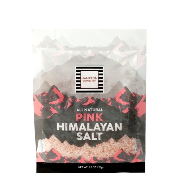 Himalayan Pink Salt, 8 Ounce Bag, Fine Grain Salt, All Natural, Kosher, Vegan, Gluten Free, Pure Gourmet Salt, Hampton Distribution
