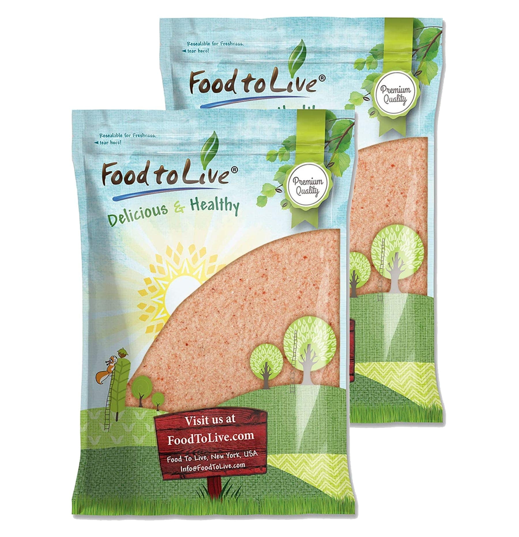 Himalayan Pink Salt – Fine, 20 Pounds — Raw, Vegan, Kosher — by Food to Live
