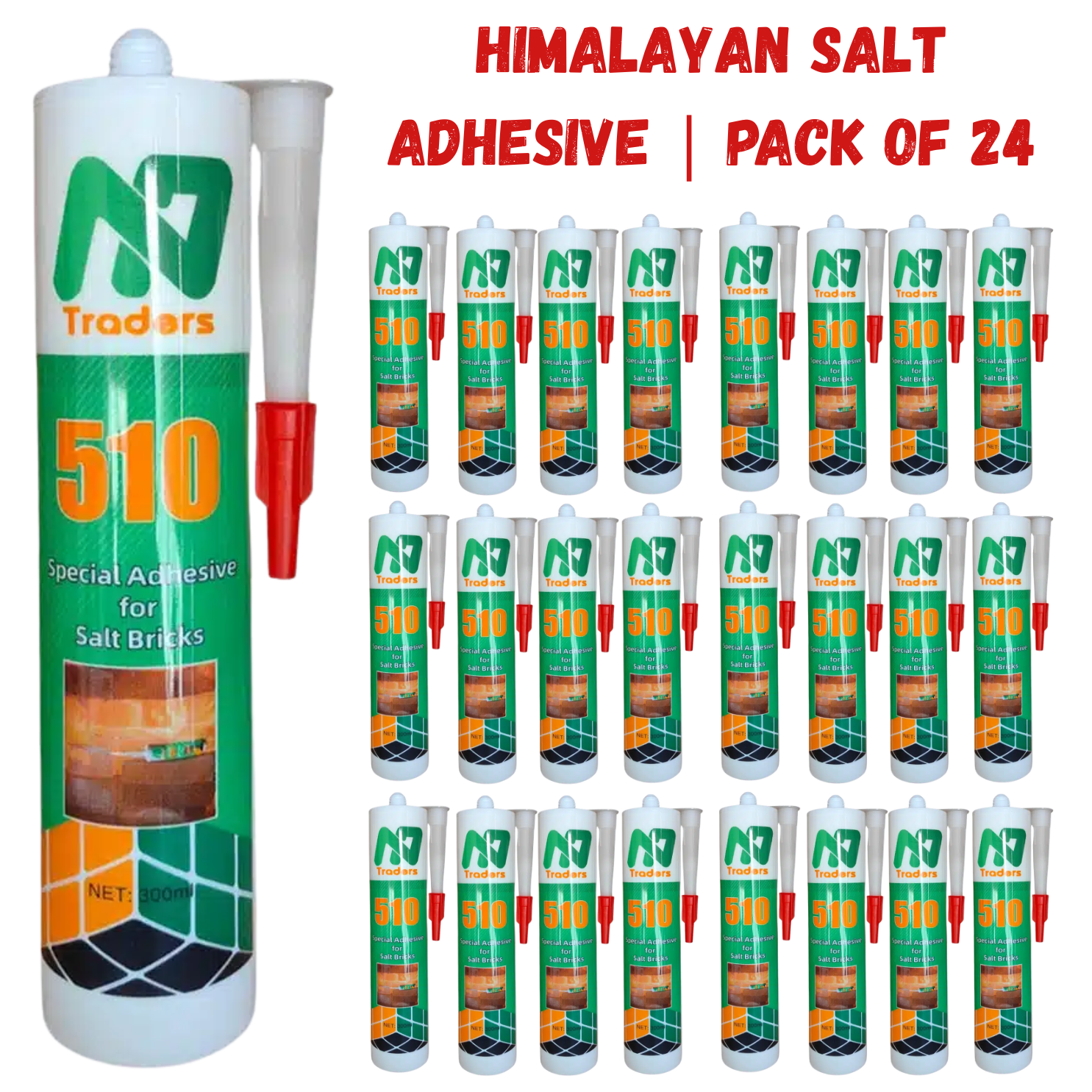 Himalayan Salt Adhesive - Pack of 24 | Industrial-Grade Glue for Salt Bricks & Tiles