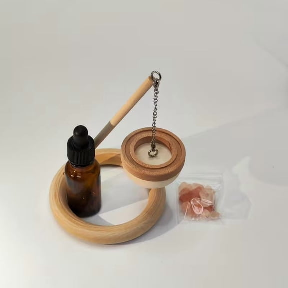 Himalayan Salt Aromatherapy Essential Oil Diffuser - Rustic Wooden Design for Relaxation and Wellness