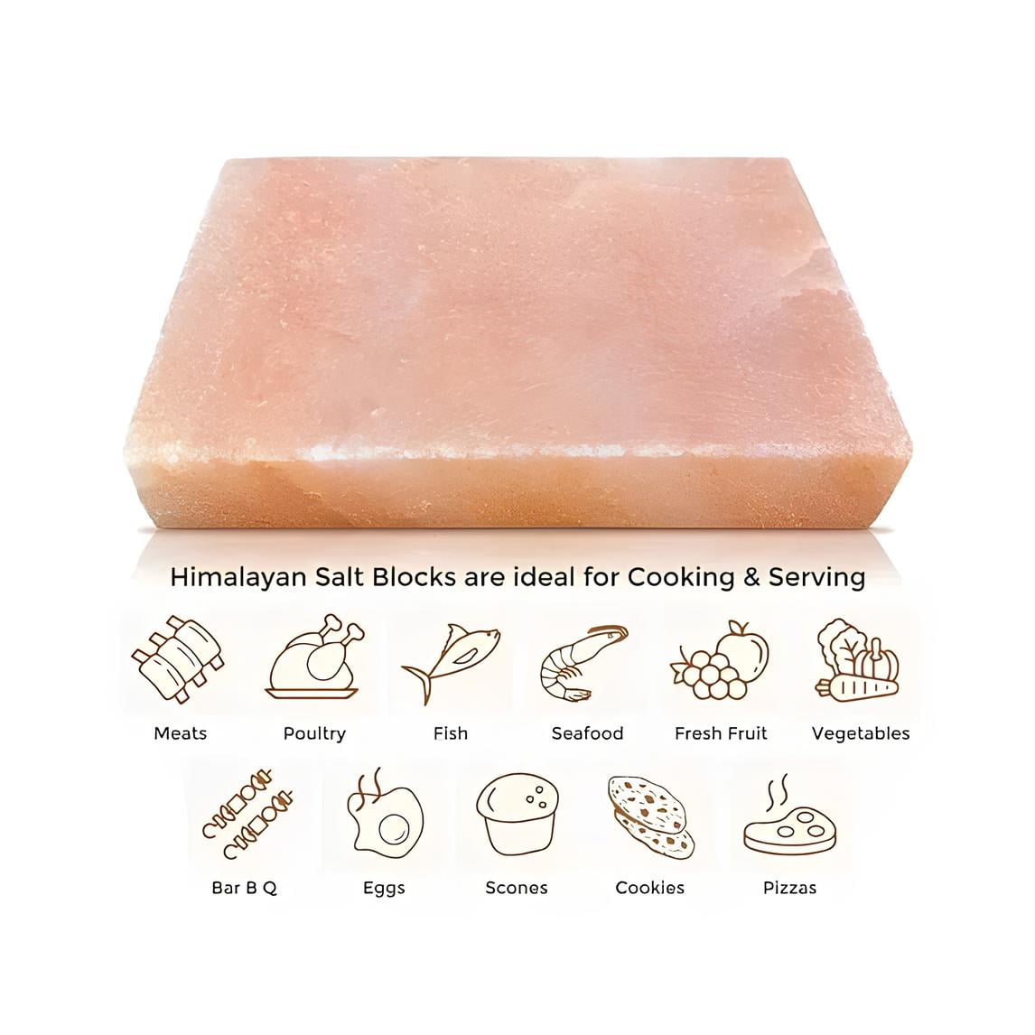 Pink Salt Wall Himalayan Salt Cooking Block 8x8x1 in for Grilling & Serving Pack of 1