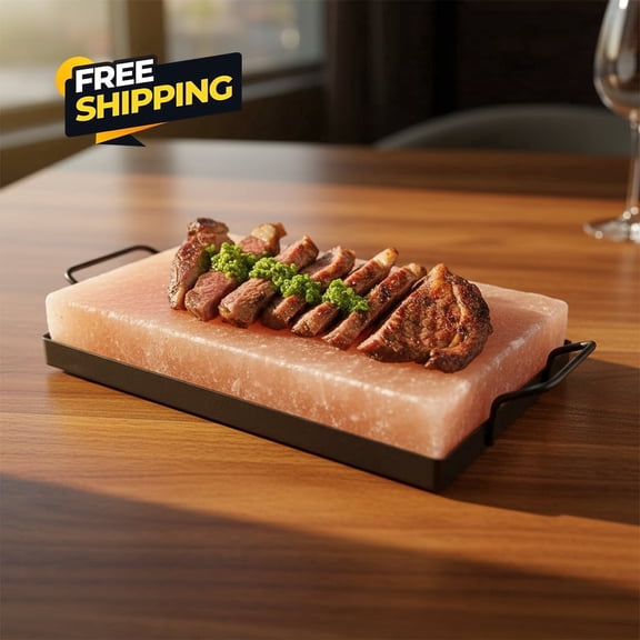 Himalayan Salt Cooking Block 12x8x2 with Tray by Pink Salt Wall