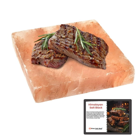Himalayan Salt Cooking Plate 8x8x2 Cooking Block For Cutting, Grilling, BBQ Cooking Slab