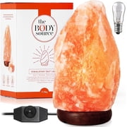 Himalayan Salt Lamp 8-10? (7-11 lb) with Dimmer Switch - All Natural and Handcrafted with Wooden Base and an Extra Bulb