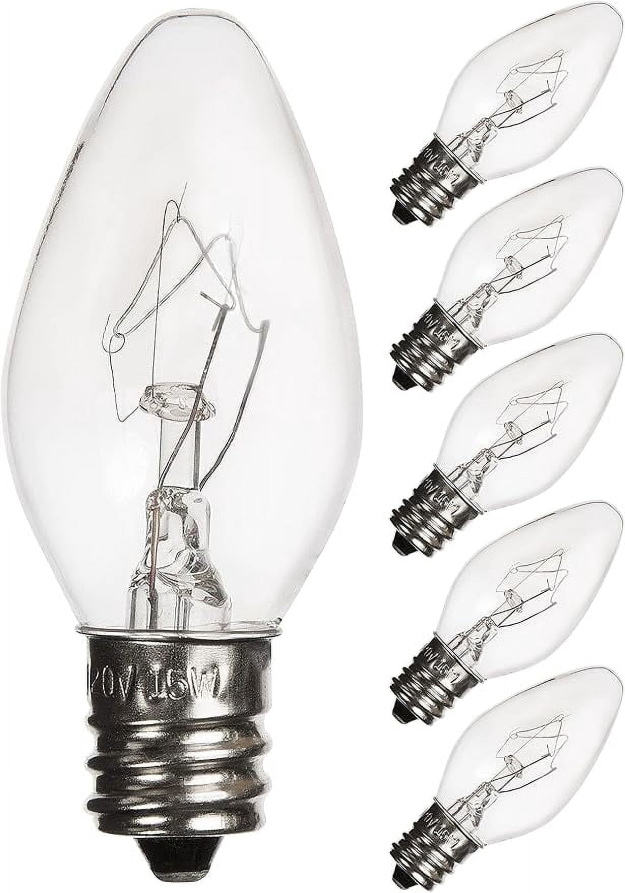 XRZT LED Night Light Bulbs - C7 E12 Candelabra Base, 2W Warm White (3000K), 2-Pack For Salt Lamps & Appliances