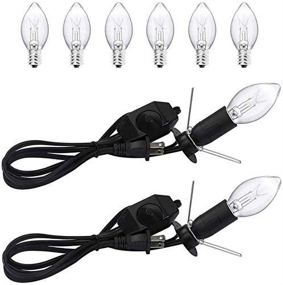 Himalayan Salt Lamp Cords with Dimmer Switch Original Replacement Plus 6 Bulbs 15W (2 Pack Salt