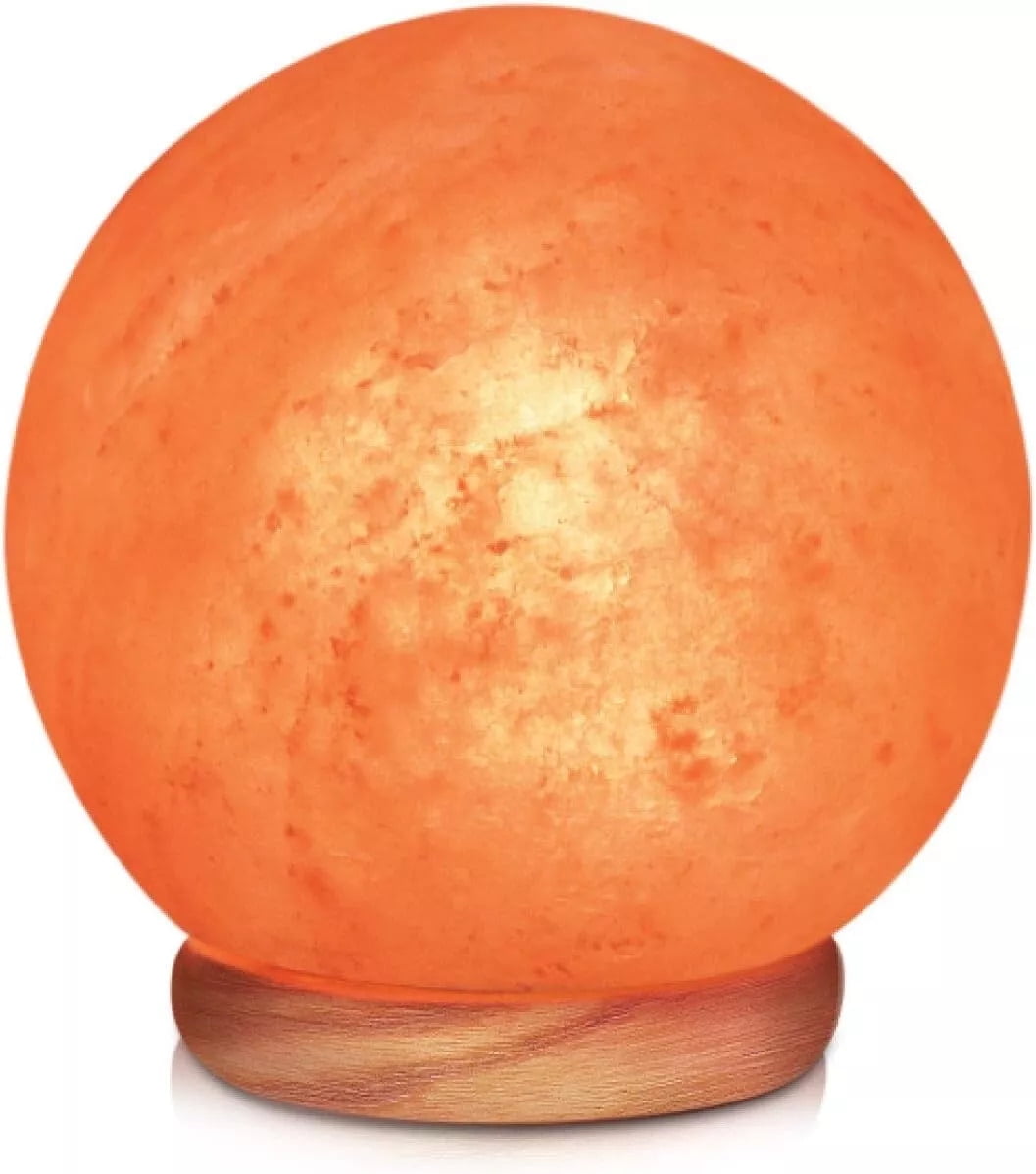 Himalayan Salt Lamp Glow Wide Hand Carved 11 LBS, Natural Globe Salt Lamp