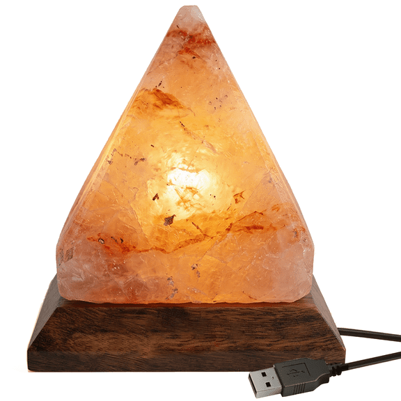 Himalayan Salt Lamp, Salt Lamp Bulbs, with Wood Base