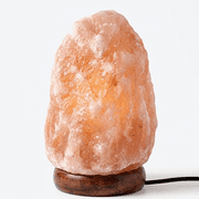 Himalayan Salt Lamp with Wood Base, Plug-in, Light Bulb Included, 7 Colors, for Relax/Sleep