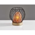thumbnail image 1 of Himalayan Salt Table Lamp With Black Metal Wire Cage, 1 of 2