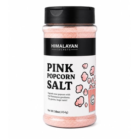 Himalayan Secrets Pink Popcorn Salt Powder, Ultra Fine Himalayan Pink Salt for Popcorn, Chips, Fries & Snacks, 16 oz