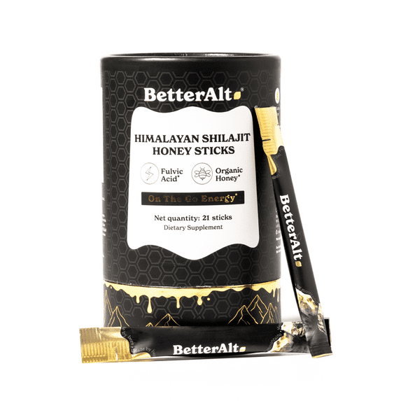 Better Alt Shilajit Honey Sticks Classic with Natural Energy & Vitality, 21 Count