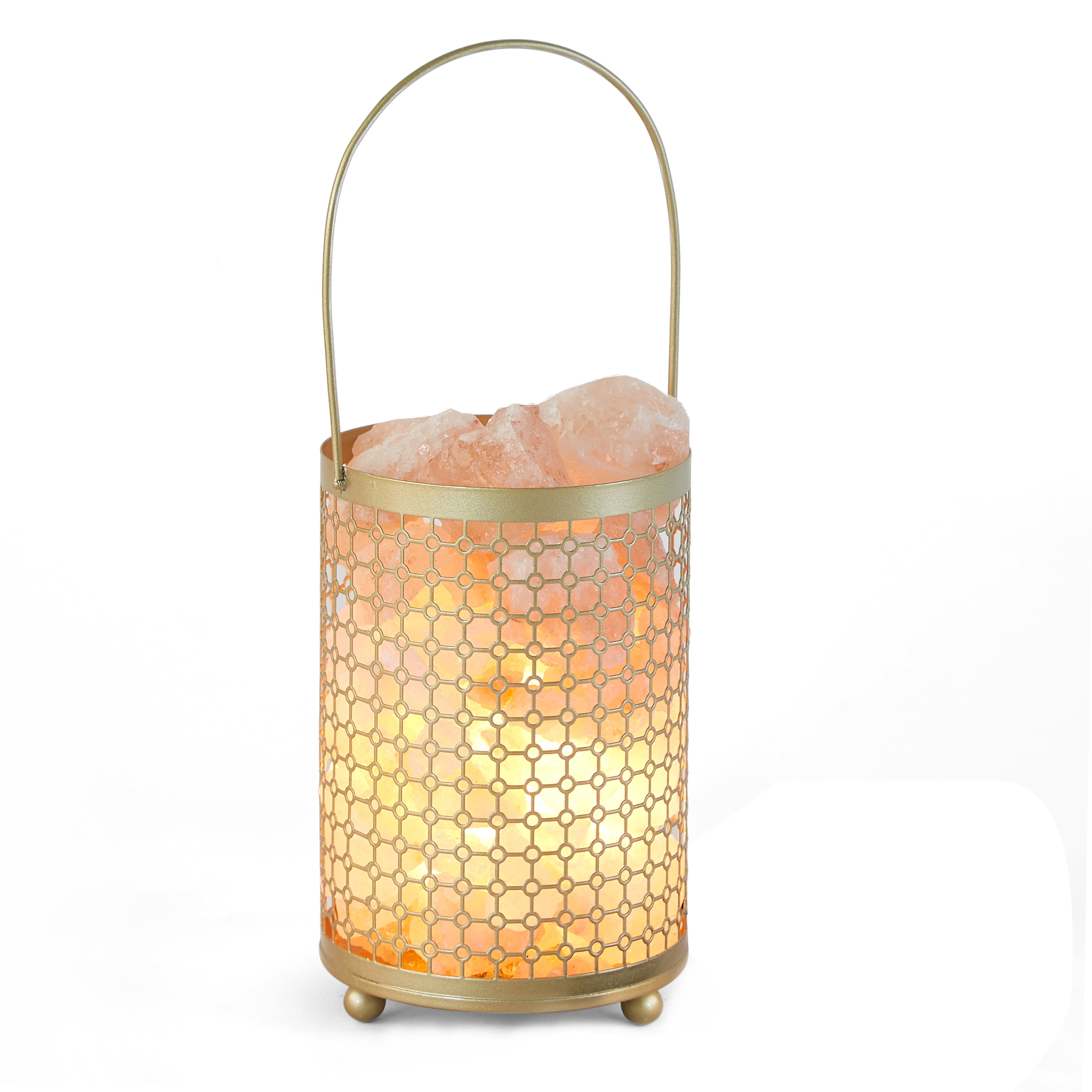 Himalayan Shop Gold Himalayan Perforated Metal Salt Lamp