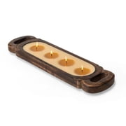 Himalayan Trading Post Medium Hand Carved Wooden Candle Tray, Red Currant, 40 oz