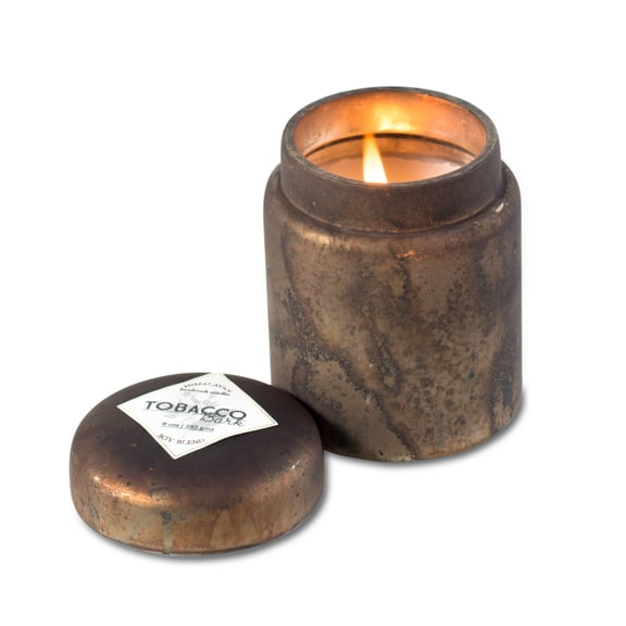 Himalayan Trading Post Mountain Fire Smoke Jar Candle, Tobacco Bark, 9oz