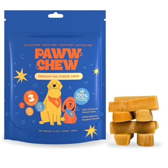 Himalayan Yak Chews for Small Dogs - 100% Natural Long Lasting Dog Treat, (Small - 8 Pack) Odorless, High Protein Yak Cheese, Limited Ingredient Yak Bones for Small Dogs