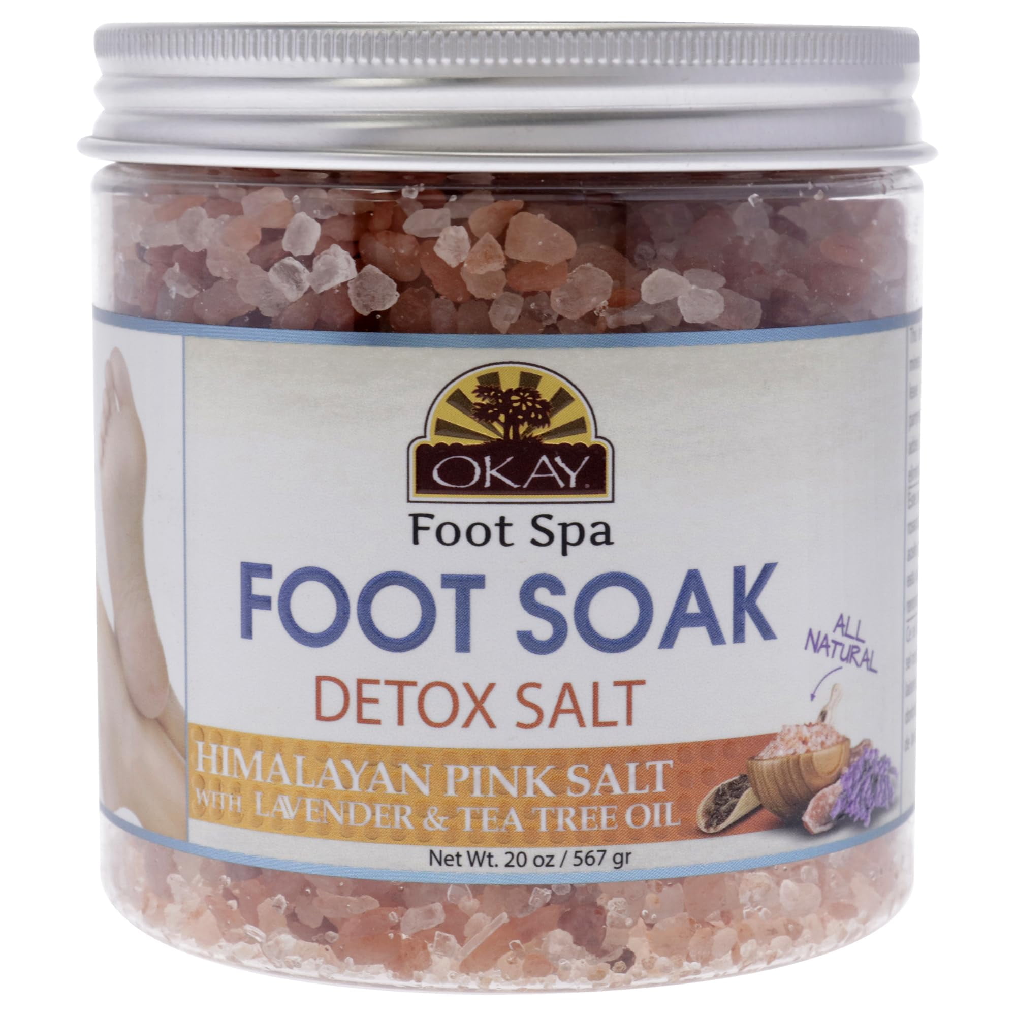 Himalayan pink salt foot soak with & tea tree oil, lavender, 20 Ounce