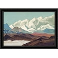 thumbnail image 1 of Himalayas. Chain of Kanchenjunga. 40x28 Large Black Ornate Wood Framed Canvas Art by Nicholas Roerich, 1 of 2