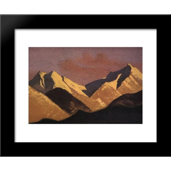 Himalayas. Mountains lit by sunset. 20x24 Framed Art Print by Nicholas Roerich