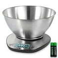 thumbnail image 1 of Himaly Digital Kitchen Scale with Measuring Bowl, 11lb/5kg Capacity for Baking & Cooking, LCD Display with Tare Function, Silver, 1 of 7
