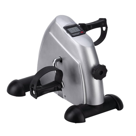 Vowella Mini Trainer Bike, Under Desk Bike Pedal Exerciser with LCD Screen Displays, 240 lbs, Silver