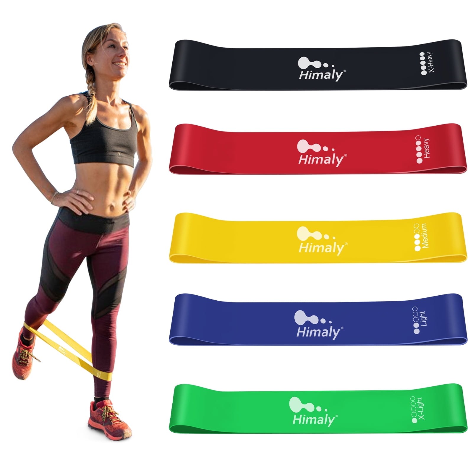 Himaly Resistance Loop Exercise Bands for Butt Workout, Hip & Thigh ...