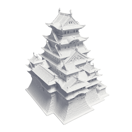 Himeji Castle Statue Japan – Detailed White Japanese Architectural Model
