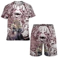 thumbnail image 1 of Himiko Toga Boys Short Sleeve Mesh T-Shirt And Shorts Outfit Set Summer Clothes Set for Kids, 1 of 7