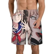 Himiko Toga My Hero Academia Men's Beach Shorts Swim Trunks Casual Quick Dry Board Shorts Swimwear with Mesh Lined and Pockets