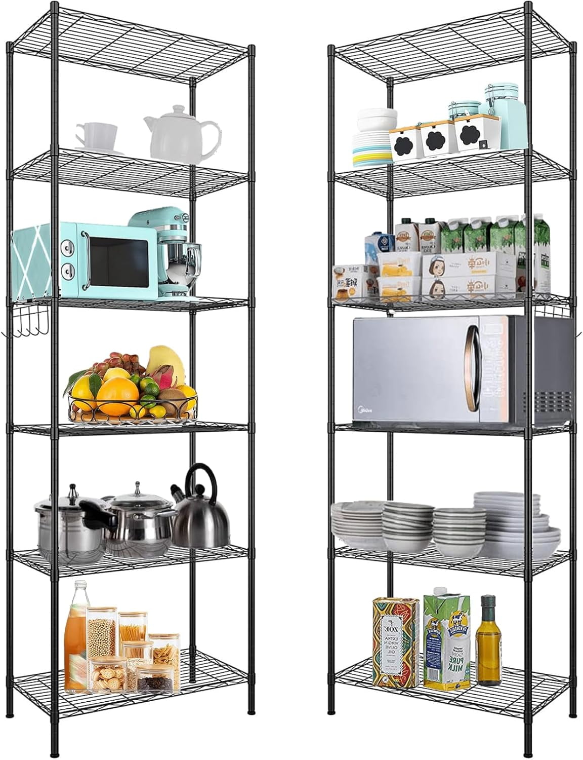 Himimi 6 Tier Storage Shelf Wire Shelving Unit Adjustable Rack Free ...