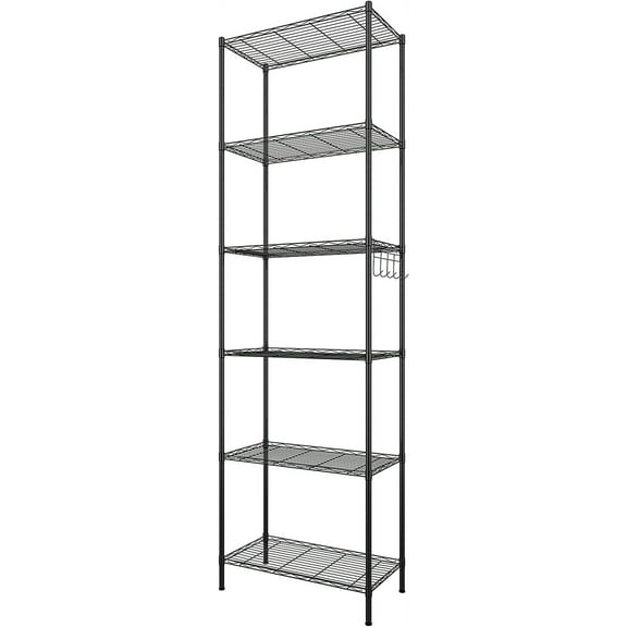 Himimi 6-Tier Wire Shelving Unit Free Standing Shelf Metal Storage Shelves 21.26L x 11.42W x 62.99H Black