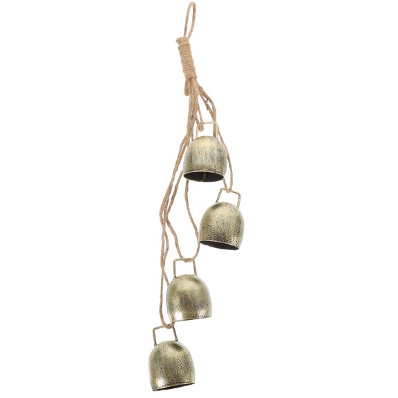 Himition 1 Set Hanging Cow Bell Vintage Cow Bell Metal Cow Bell Rustic Style Cow Bell with Hemp Rope