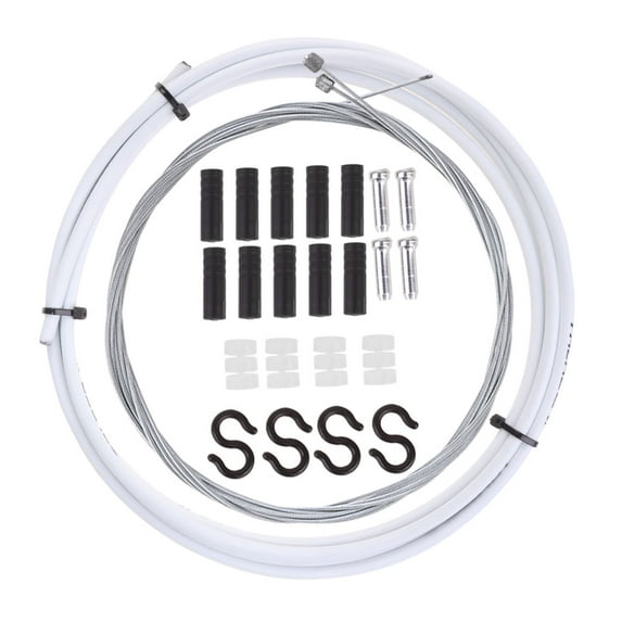 Himition 1 Set Road Bike Brake Derailleur Cable Pipe Tube Variable Shifting Brake Wire Fixed Gear Brake Line (White)