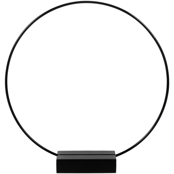 MLINS Black Metal Hoop for DIY Crafts with Stable Stand Perfect for Tabletop Decorations and Gifts 6.5 Inches