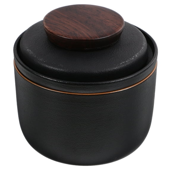 Himition 1 Set of Portable Travel Drinkware Professional Ceramic Teapot Tea Cup Kit (Black)