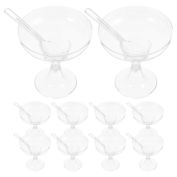 Himition 10-Pack Clear Dessert Cups with Spoons, Small Parfait and Tiramisu Cups for Parties and Events