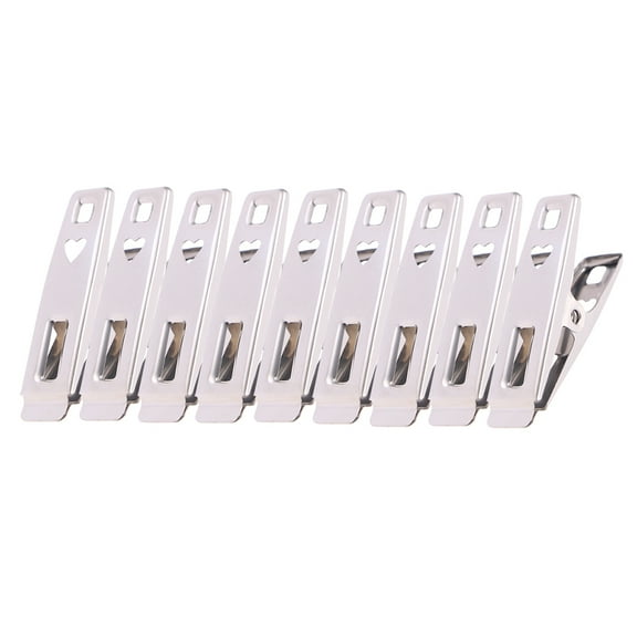 Himition 100PCS Stainless Steel Clothespins Multifunctional Laundry Clips Windproof Photo Clips for Underwear Socks Drying