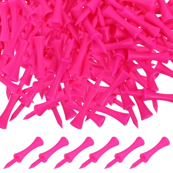 FELTECHELECTR 100Pcs Rosy Plastic Golf Tees for Simulator Practice Stable and Easy to Install