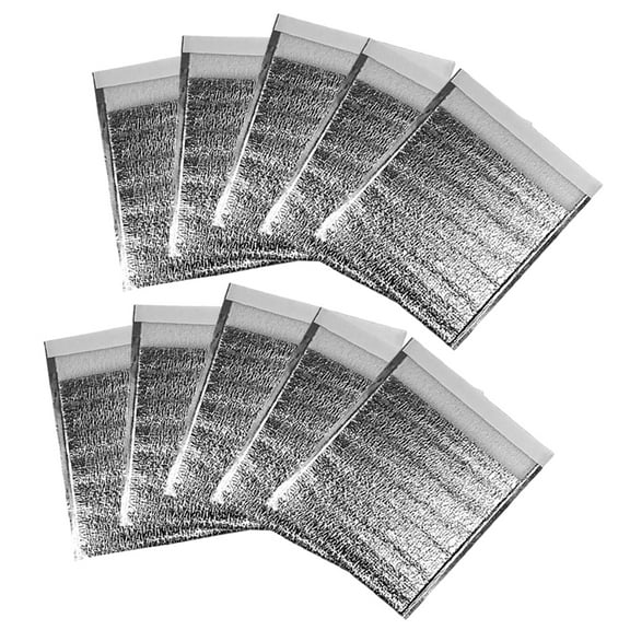 FELTECHELECTR Disposable Insulation Bag Bbq Aluminum Foil Silver 10Pcs Sealing