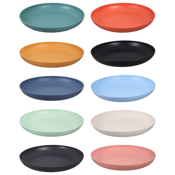 FELTECHELECTR 10Pcs Assorted Color Reusable Dinner Plates for Serving Snacks Salad and Pasta At Picnics