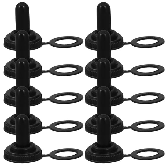 FELTECHELECTR 10Pcs Black Dashboard Toggle Switch Cap Protective Cover for Harsh Conditions