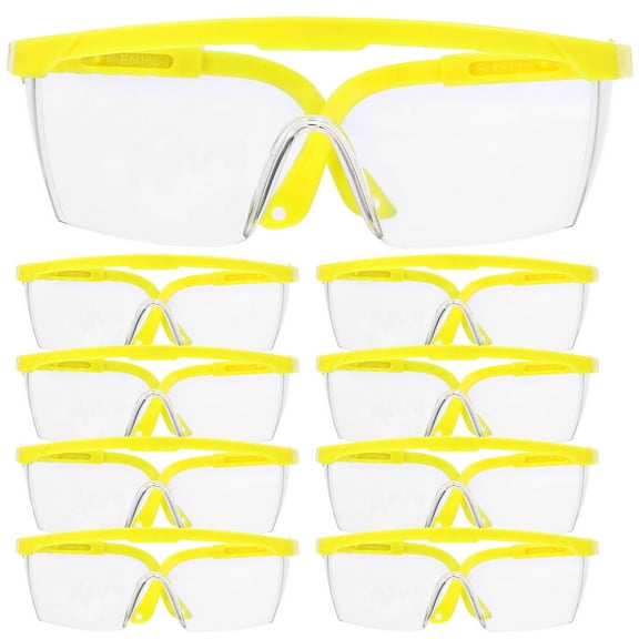 Himition 12pcs Eye Protective Glasses Practical Riding Eyewear Dust Wind Proof Goggles for Outdoor Outside (Yellow Frame and White Lens)