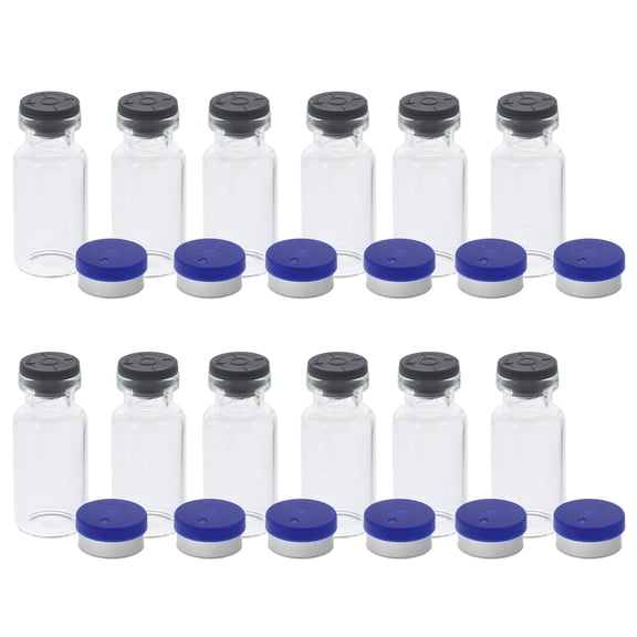 12pcs Glass Vials Small Storage Bottles for Liquid Powder with Caps 3ml